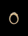 Eclipse Medium Ring - Gold 1 Row  Pave