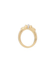 Eclipse Medium Ring - Gold 1 Row  Pave