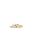 Eclipse Small  Ring - Gold with 3 row diamond