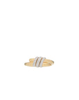 Eclipse Medium Ring - Gold 3 Row  Pave