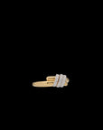 Eclipse Small  Ring - Gold with 3 row diamond
