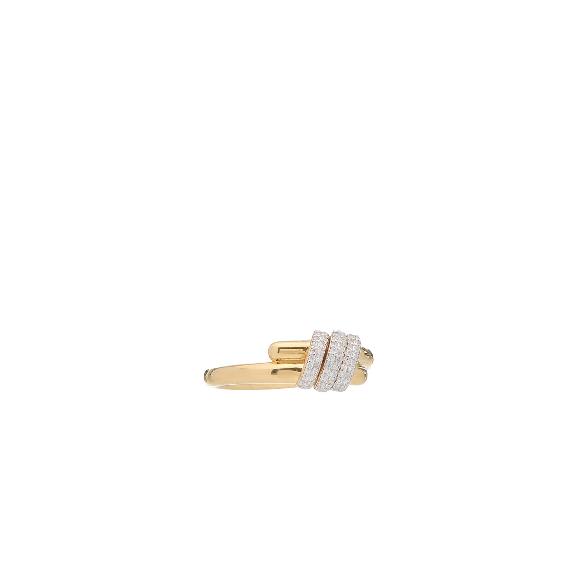 Eclipse Small  Ring - Gold with 3 row diamond