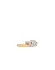 Eclipse Small  Ring - Gold with 3 row diamond