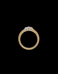 Eclipse Small  Ring - Gold with 3 row diamond