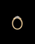 Eclipse Small  Ring - Gold with 3 row diamond