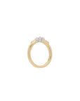 Eclipse Small  Ring - Gold with 3 row diamond