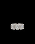 Ray of Light - Silver Quatrum Wide Band - White Topaz