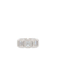 Ray of Light - Silver Quatrum Wide Band - White Topaz