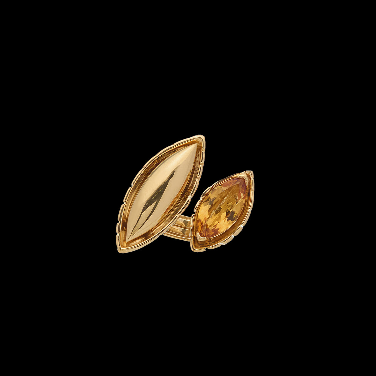 Pietre Double Ring - Jumbo - Gold/Citrine
