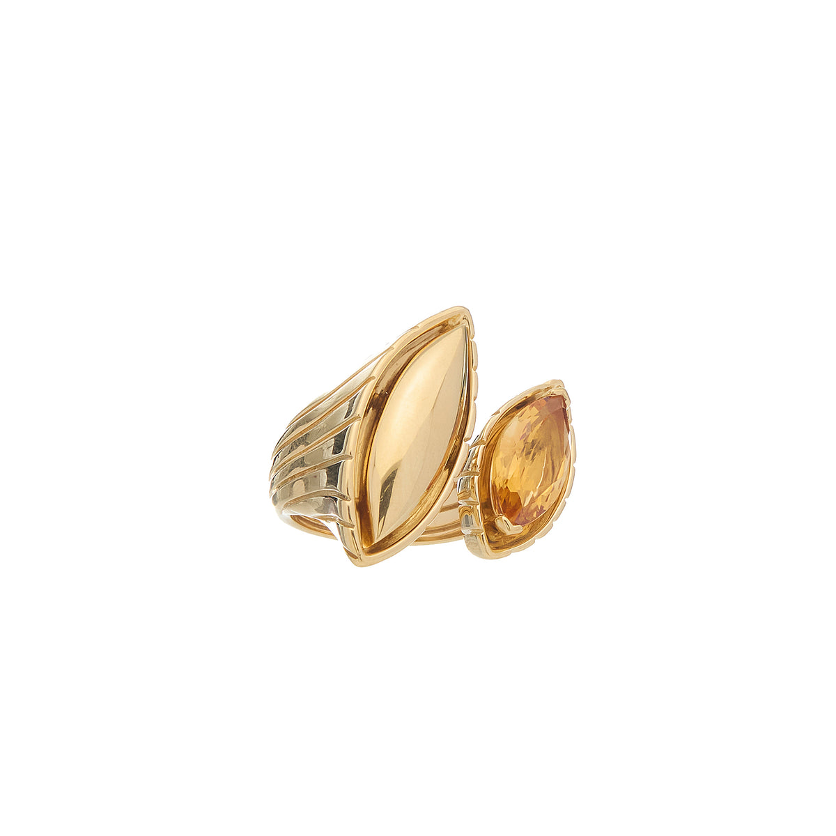 Pietre Double Ring - Jumbo - Gold/Citrine