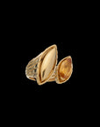 Pietre Double Ring - Jumbo - Gold/Citrine