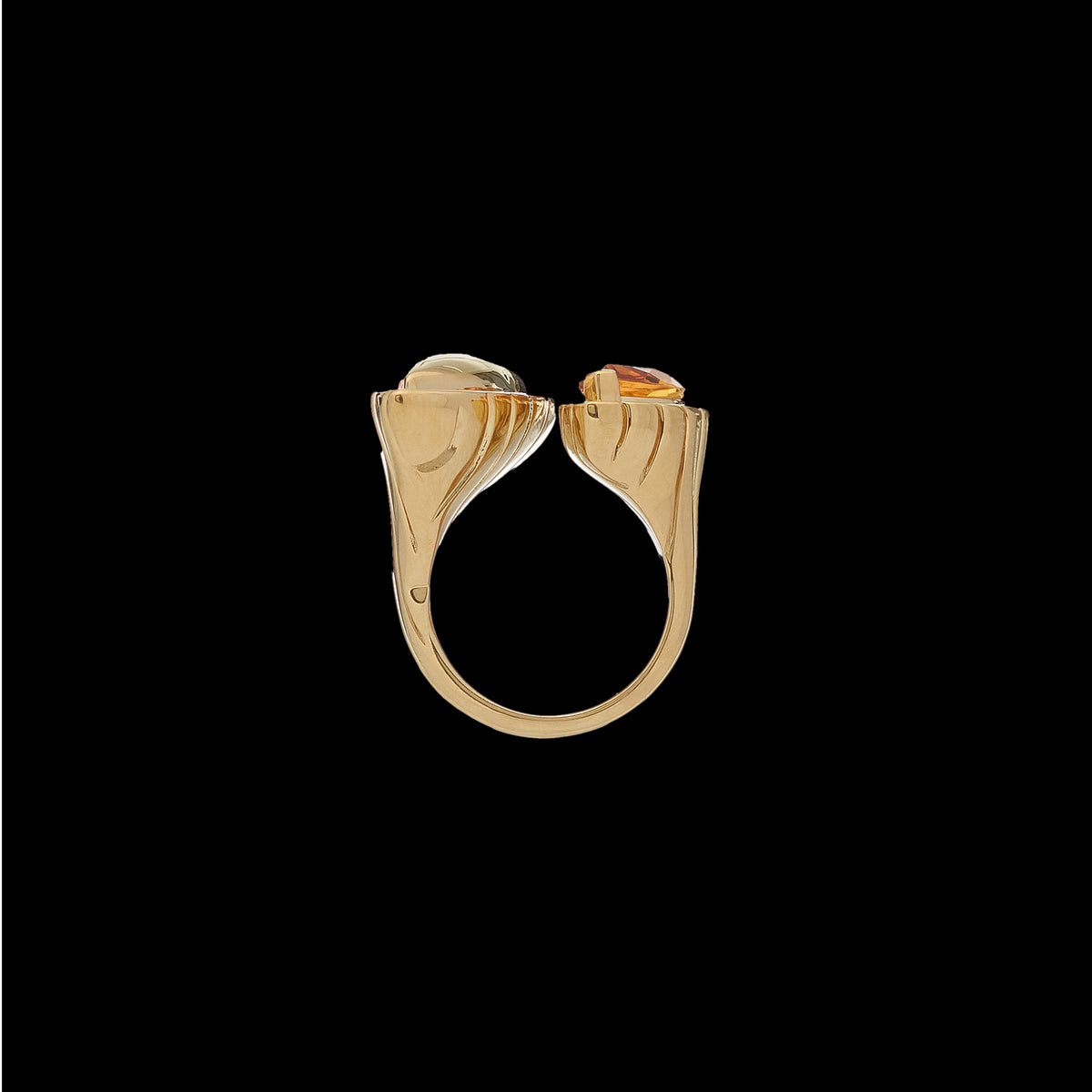 Pietre Double Ring - Jumbo - Gold/Citrine