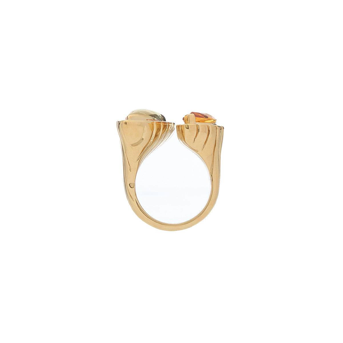 Pietre Double Ring - Jumbo - Gold/Citrine