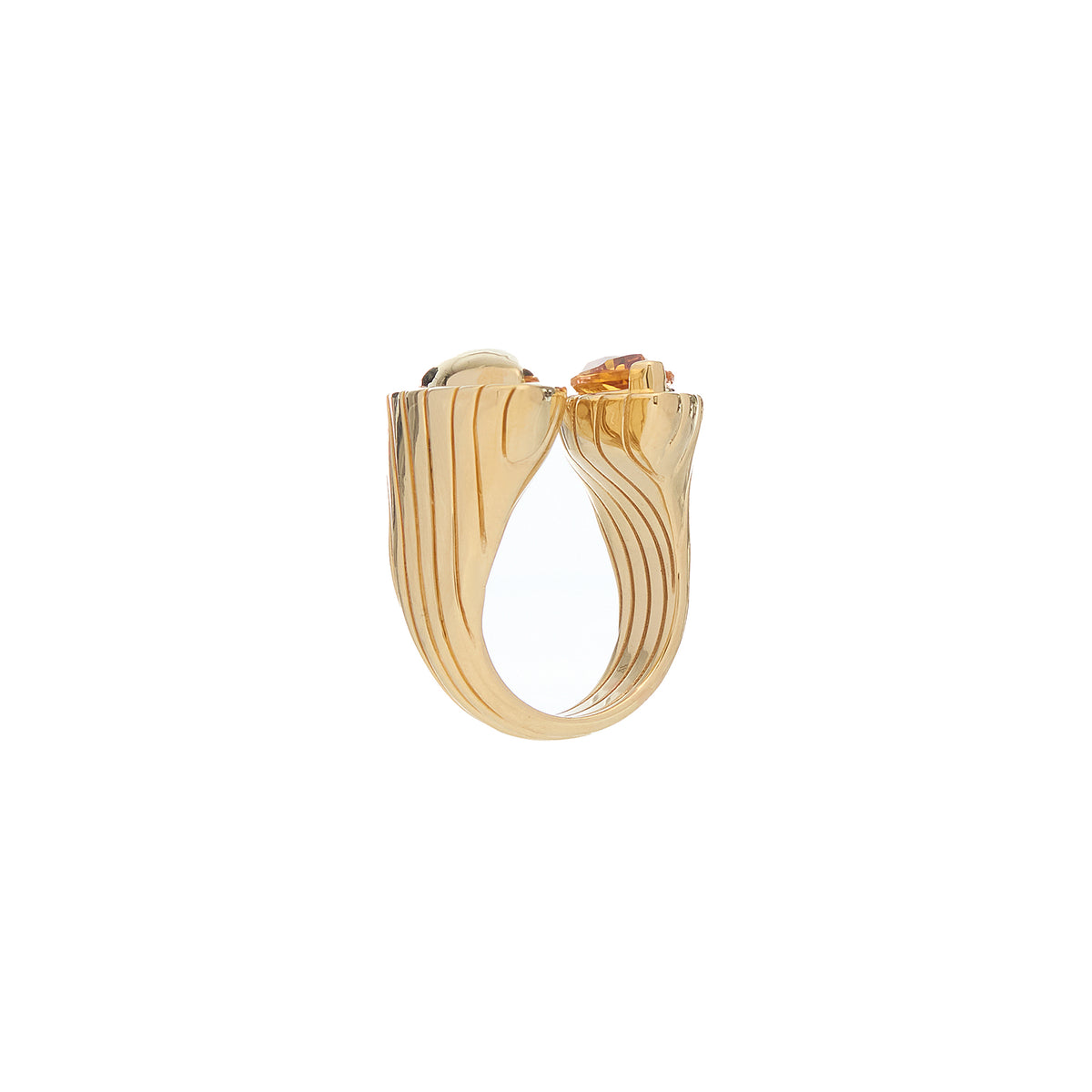 Pietre Double Ring - Jumbo - Gold/Citrine