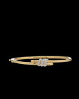 Eclipse Small Bangle - Gold with 3 row of White Diamond Pave