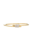 Eclipse Small Bangle - Gold with 3 row of White Diamond Pave