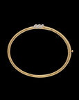 Eclipse Small Bangle - Gold with 3 row of White Diamond Pave