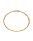 Eclipse Small Bangle - Gold with 3 row of White Diamond Pave