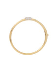 Eclipse Small Bangle - Gold with 3 row of White Diamond Pave