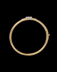 Eclipse Small Bangle - Gold with 3 row of White Diamond Pave