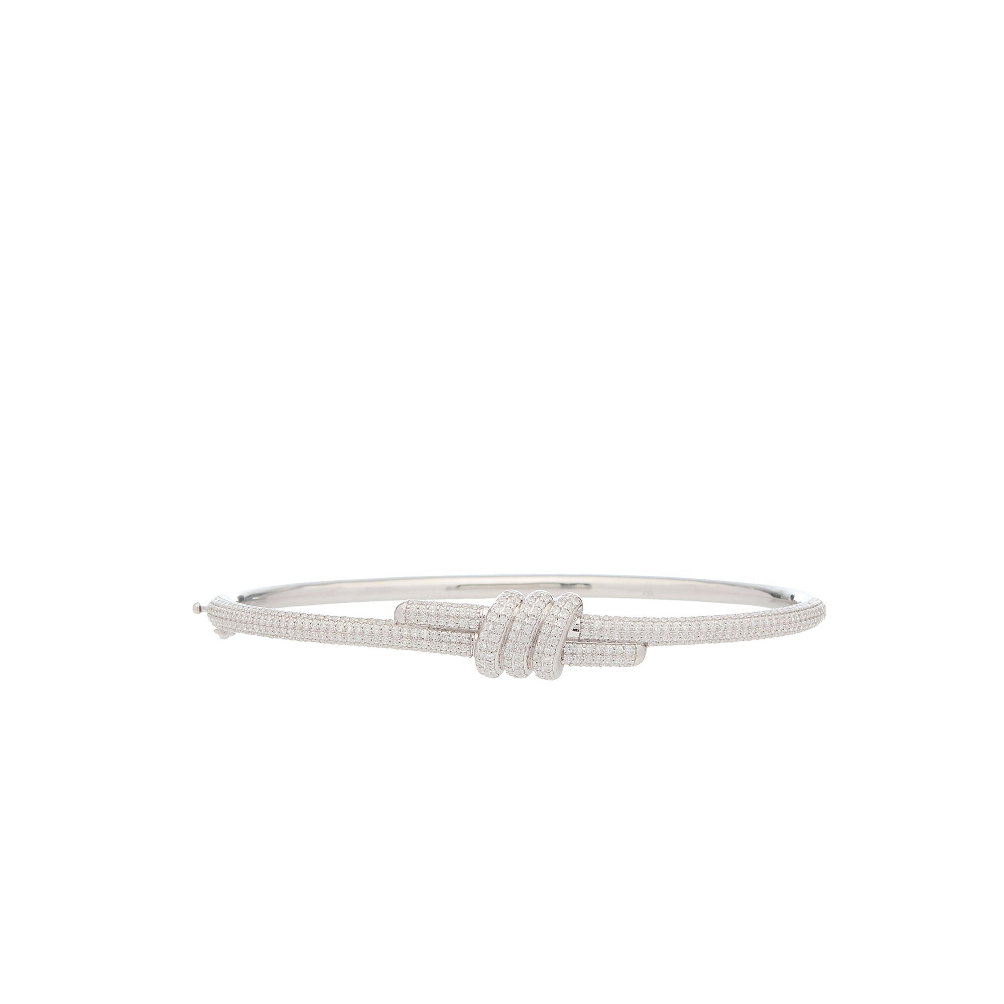Eclipse Small Bangle - White Gold  - ALL White Diamond Pave