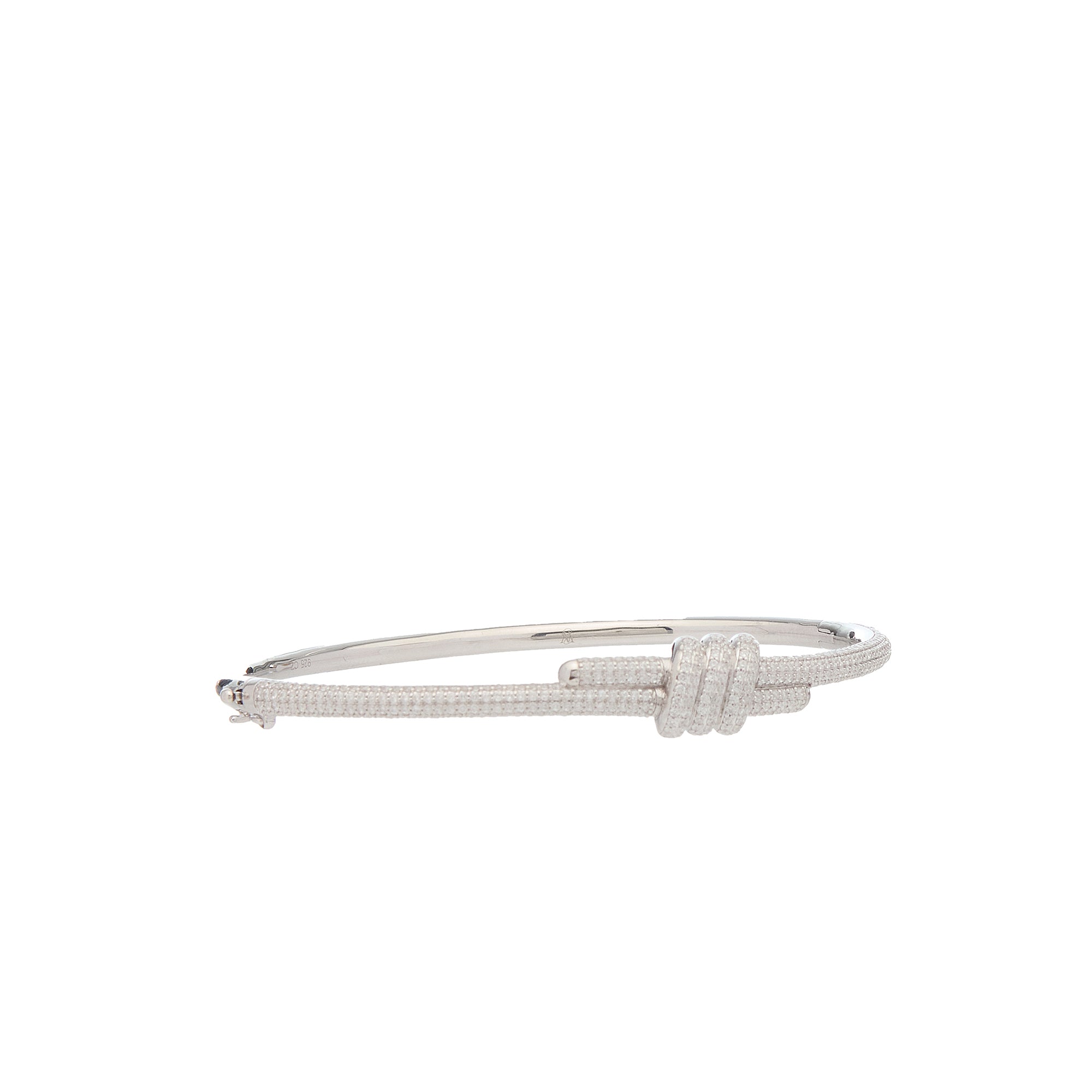 Eclipse Small Bangle - White Gold  - ALL White Diamond Pave