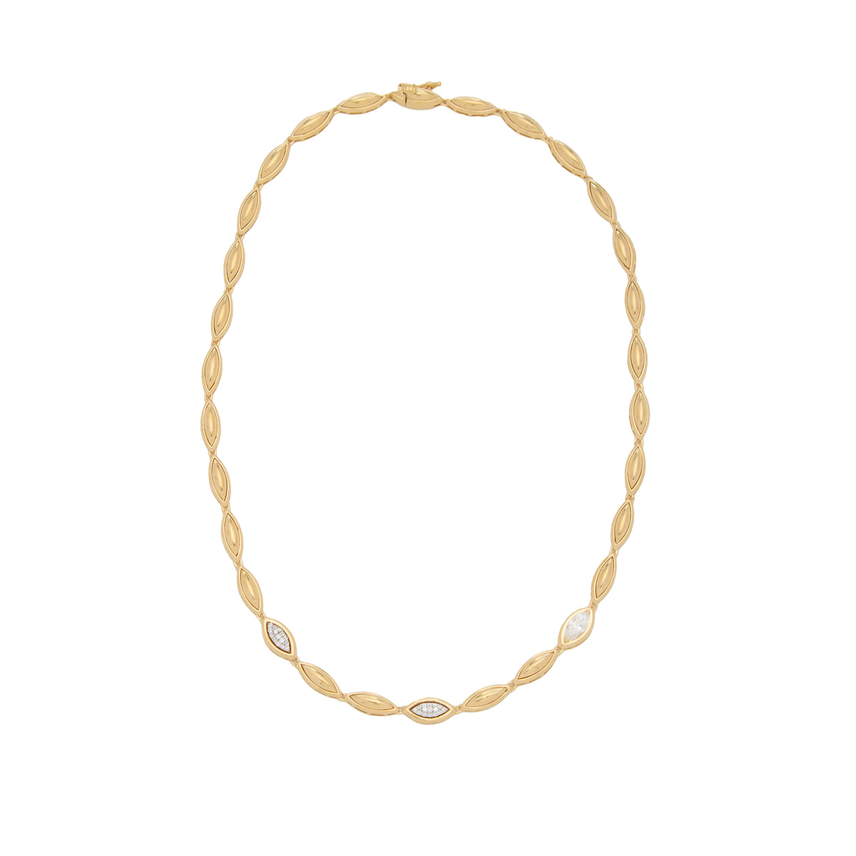 Pietre  Necklace - Gold Diamond/White Topaz