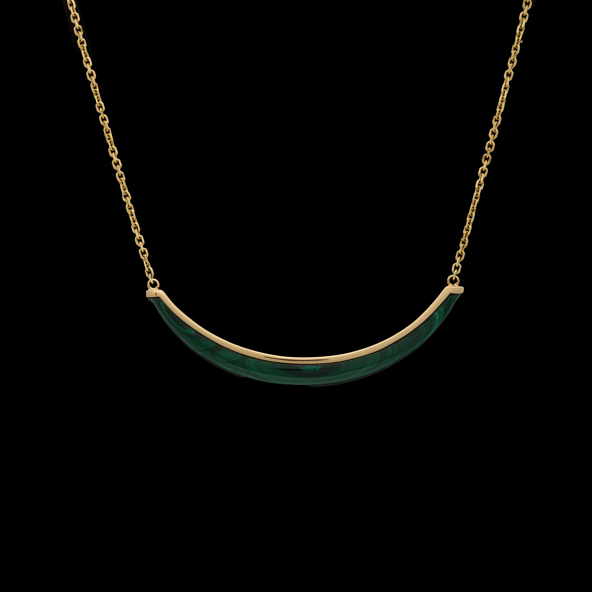 Luna Necklace - Gold &amp; Malachite