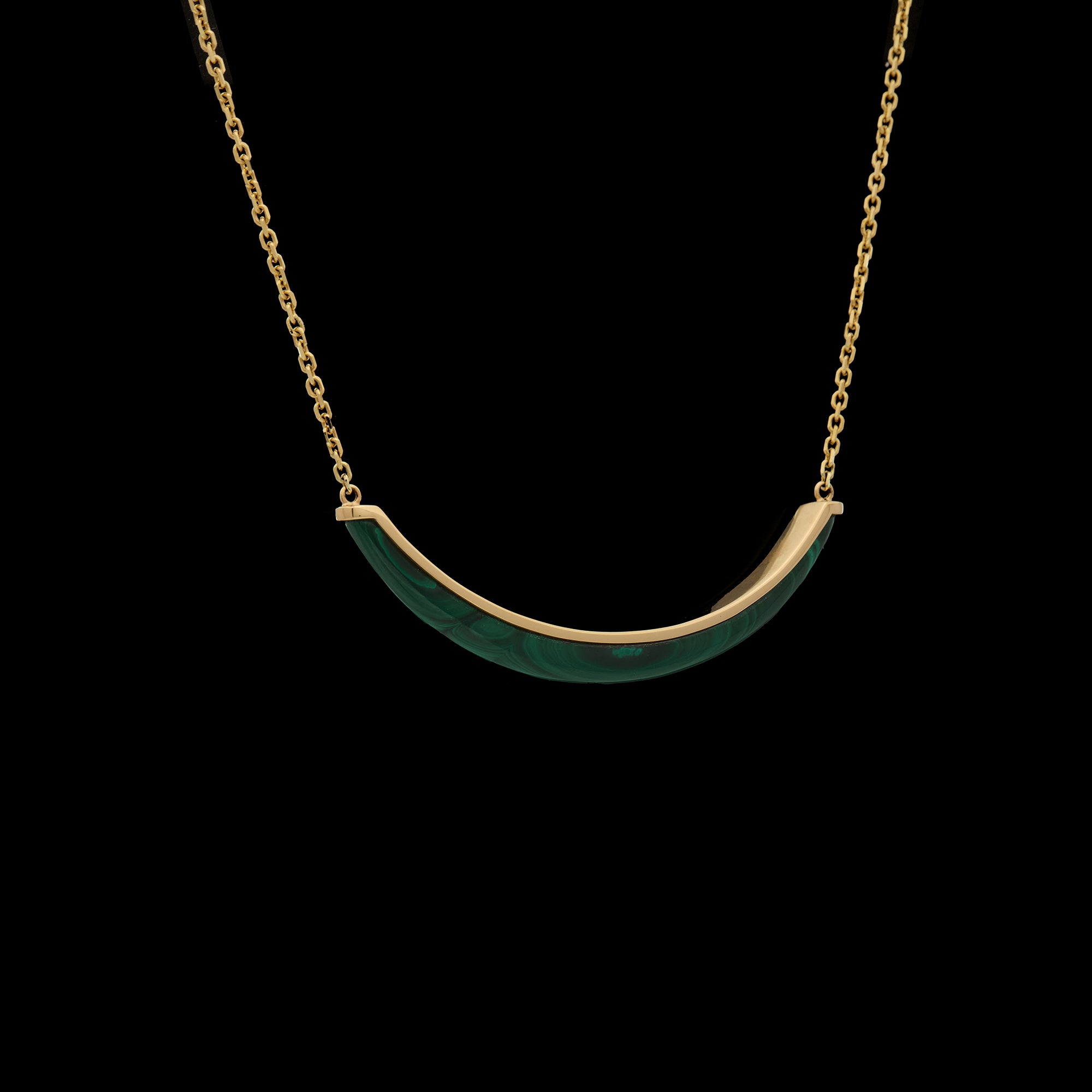 Luna Necklace - Gold &amp; Malachite
