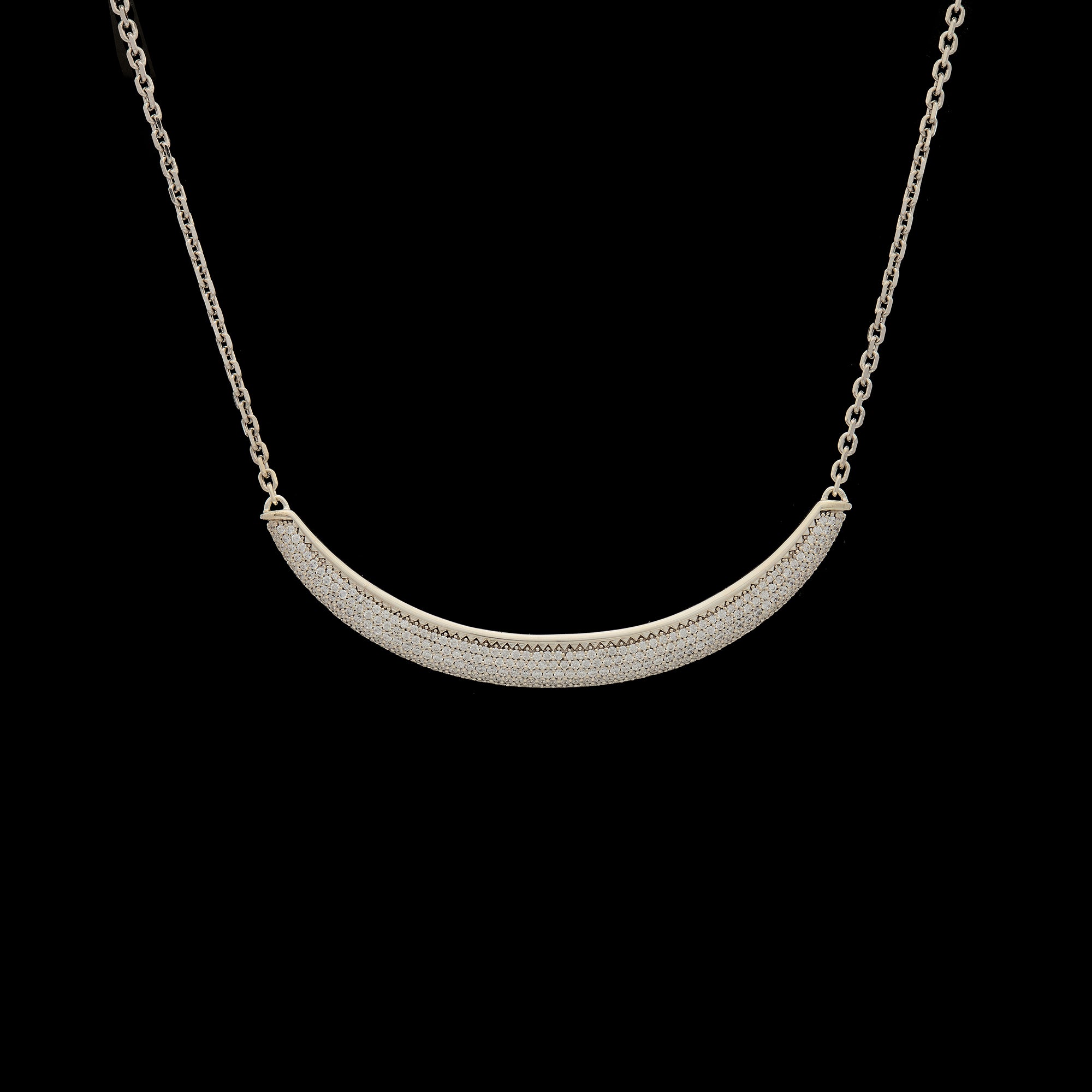 Luna Necklace - White Gold Diamond Pave