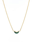 Luna Mini Necklace - Malachite & Diamond Pave Detail