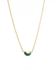 Luna Mini Necklace - Malachite & Diamond Pave Detail