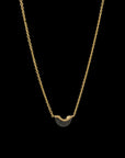 Luna Mini Necklace - Gold with Black Diamond Pave