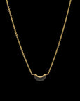 Luna Mini Necklace - Gold with Black Diamond Pave