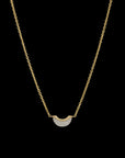Luna Mini Necklace - Gold with Diamond White  Pave