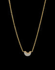 Luna Mini Necklace - Gold with Diamond White  Pave