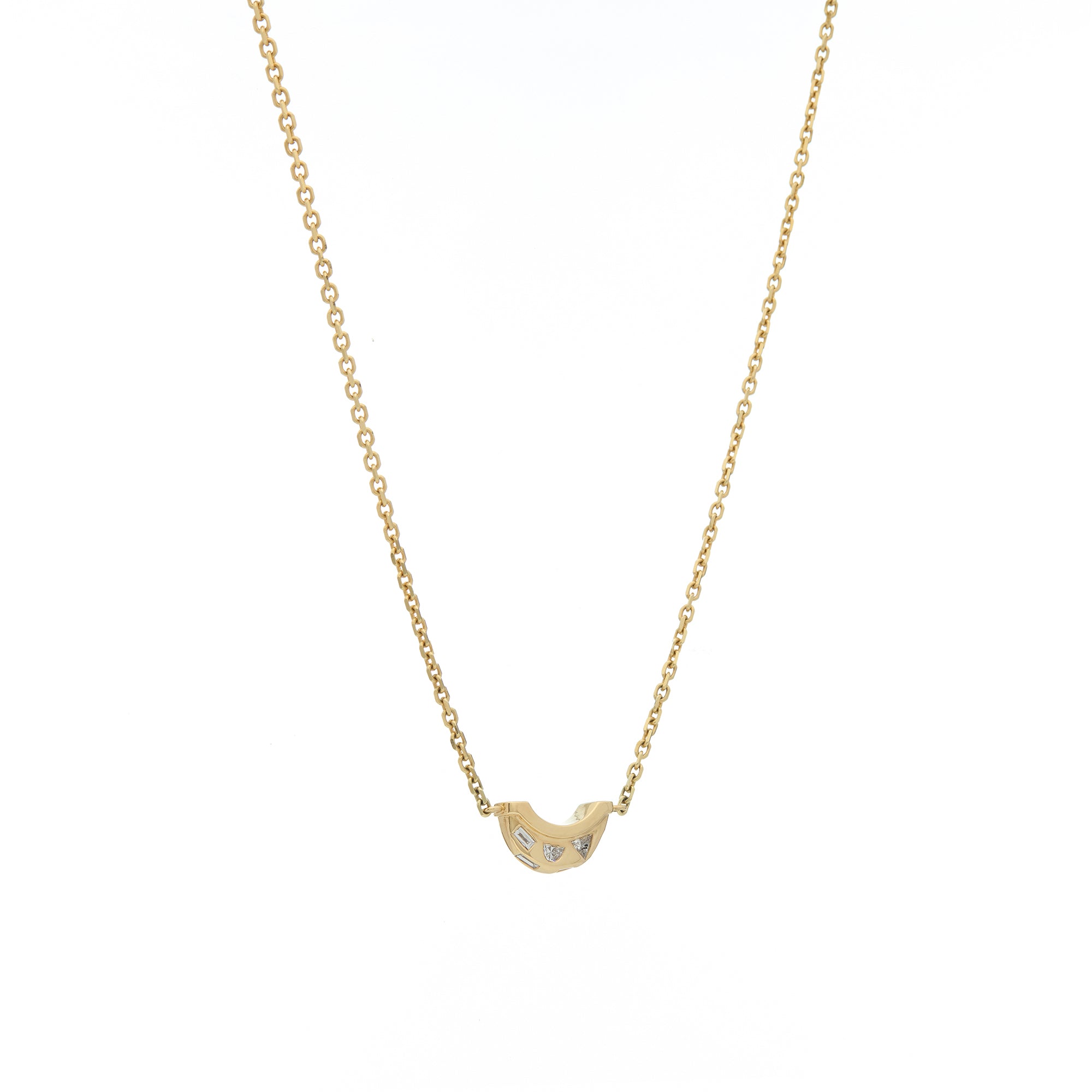 Luna Mini Necklace - Gold &amp; Scattered Diamond