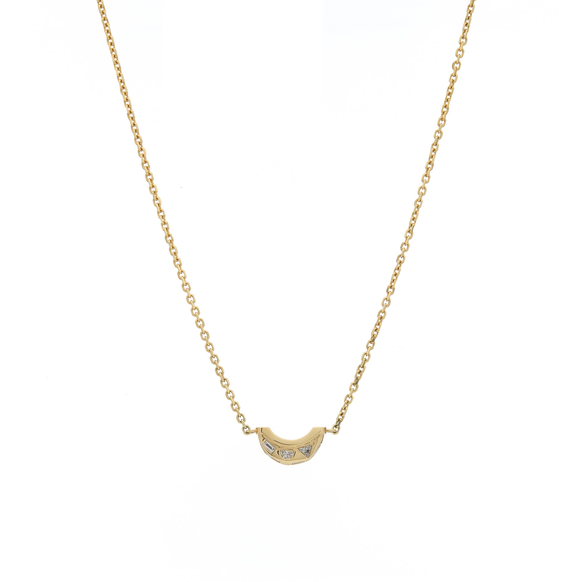 Luna Mini Necklace - Gold &amp; Scattered Diamond