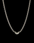 Luna Mini Necklace - Silver with Black Diamond Detail