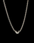 Luna Mini Necklace - Silver with Black Diamond Detail