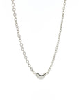 Luna Mini Necklace - Silver with Black Diamond Detail