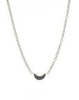 Luna Mini Necklace - Silver with Black Diamond Pave