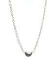 Luna Mini Necklace - Silver with Black Diamond Pave