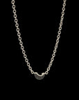 Luna Mini Necklace - Silver with Black Diamond Pave
