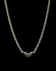 Luna Mini Necklace - Silver with Black Diamond Pave