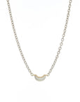 Luna Mini Necklace - Silver/Gold with Diamond Pave Detail