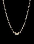 Luna Mini Necklace - Silver/Gold with Diamond Pave Detail