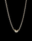 Luna Mini Necklace - Silver/Gold with Diamond Pave Detail