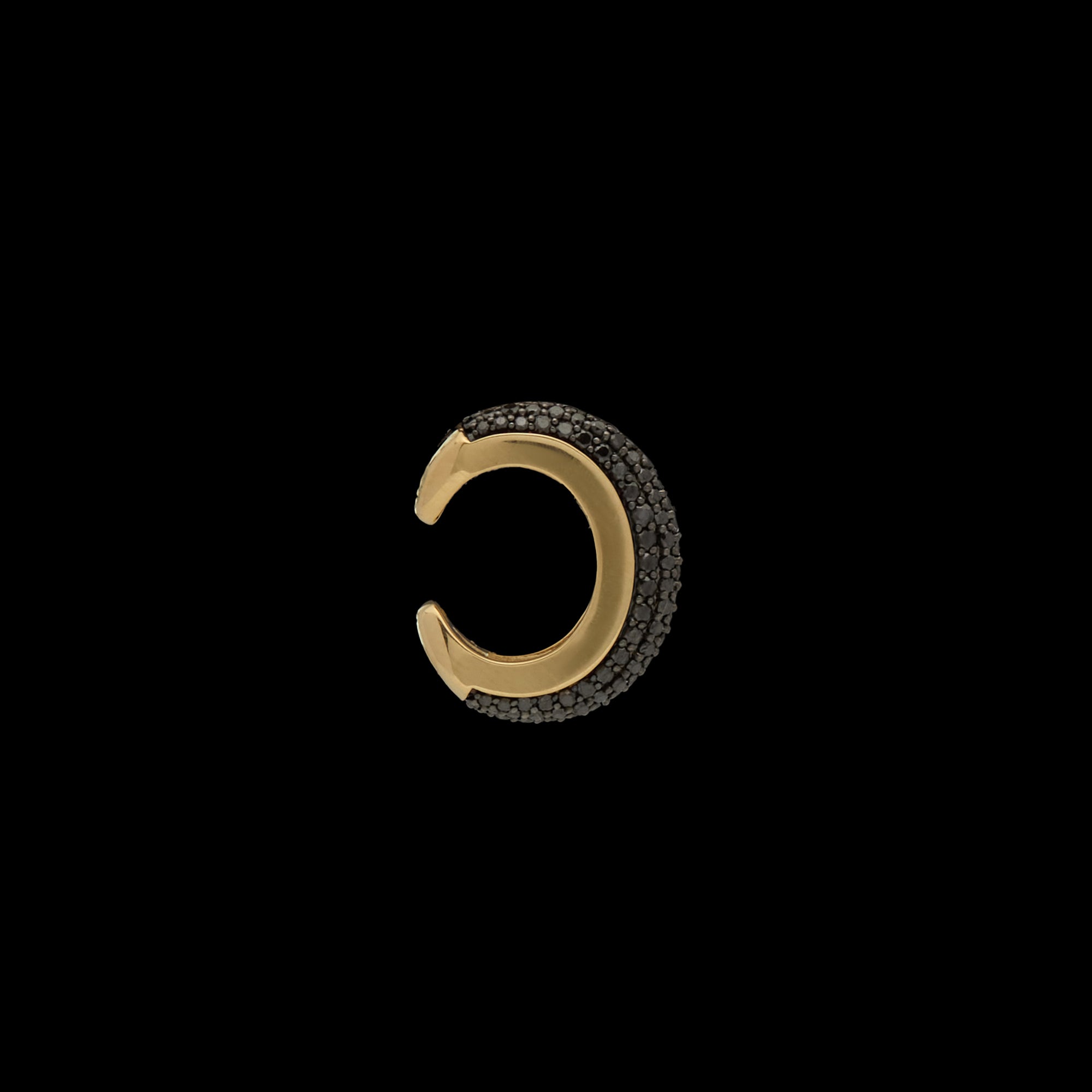 Luna Gold Earcuff - Black Diamond Pave