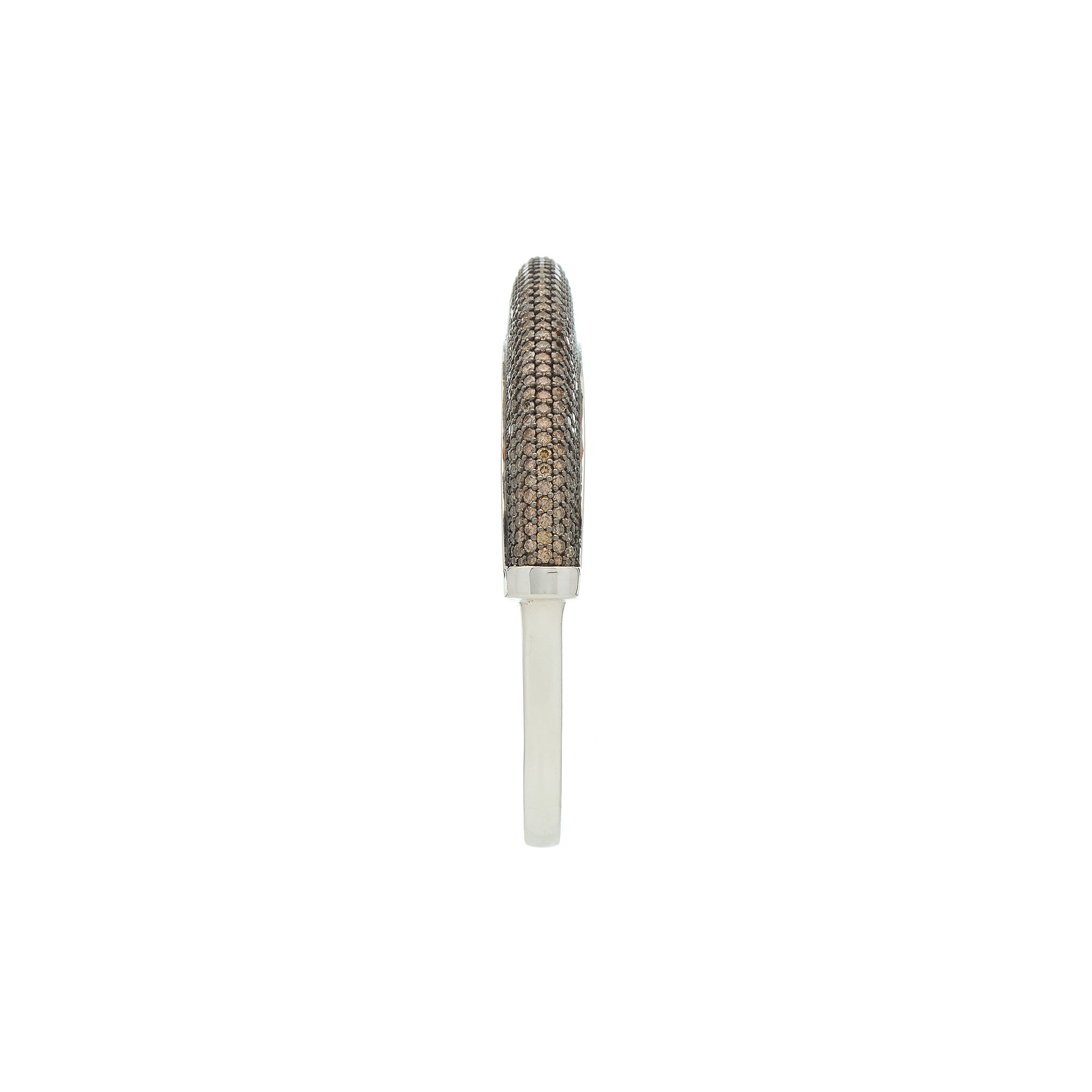 Luna Cuff - Silver with Brown Diamond Pave